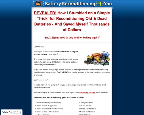 Battery Reconditioning 4 You – How To Recondition Death Batteries